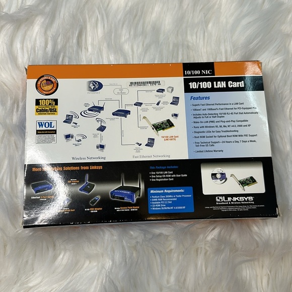 Linskys Etherfast 10/100 LAN Card - Network Interface - for Desktop Computers - Picture 2 of 3